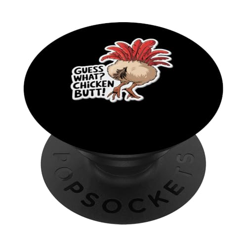 Lustiger Humor Guess What Chicken Butt Joke Meme Birds PopSockets Klebender PopGrip von Funny Graphic Tee Meme