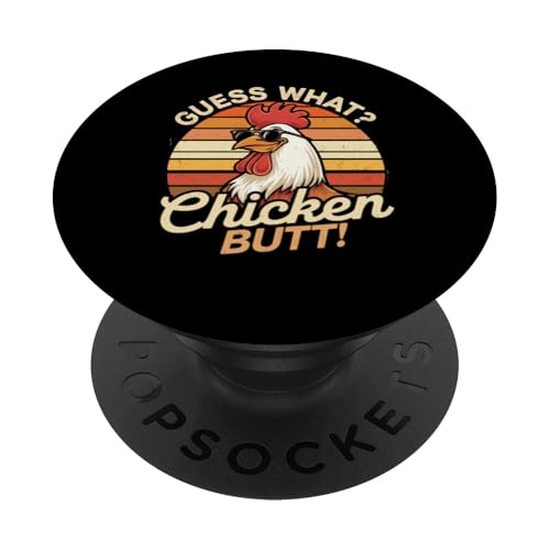 Lustiges Chicken Meme Guess What Chicken Butt Humor Tee PopSockets Klebender PopGrip von Funny Graphic Tee Meme