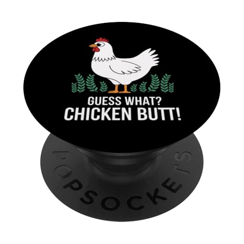 Lustiges Chicken Meme Guess What Chicken Butt Humor Tee PopSockets Klebender PopGrip von Funny Graphic Tee Meme