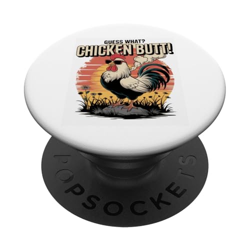 Ratet mal, welcher Chicken Butt Humorvoller Hühnerwitz lustig ist PopSockets Klebender PopGrip von Funny Graphic Tee Meme