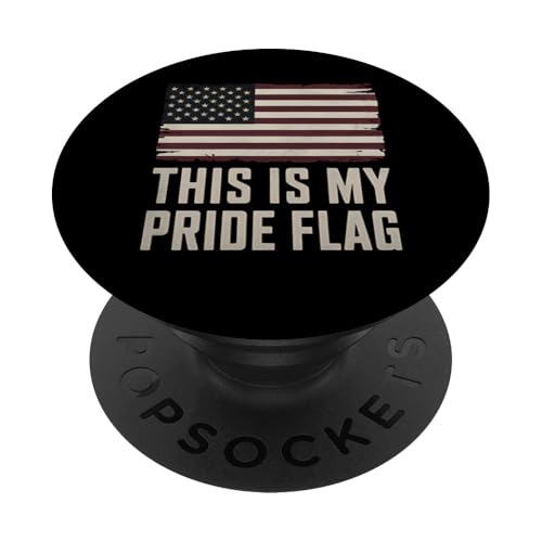 Amerikanische Flagge Pride USA Patriotisch 4. Juli Distressed PopSockets Klebender PopGrip von Funny Graphic Tees For Women and Men