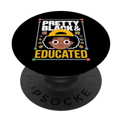 Black History Month Pretty Black Educated Student Teacher PopSockets Klebender PopGrip von Funny Graphic Tees For Women and Men