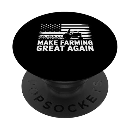 Farming American Flag Traktor Geschenk für Landwirte PopSockets Klebender PopGrip von Funny Graphic Tees For Women and Men