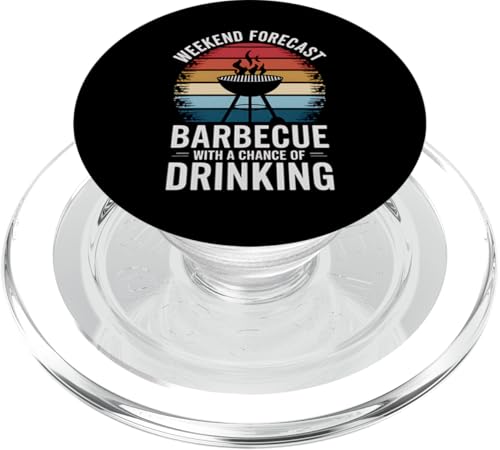 Grillwochenende Vorhersage BBQ Grillen Papa Geschenk PopSockets PopGrip für MagSafe von Funny Graphic Tees For Women and Men