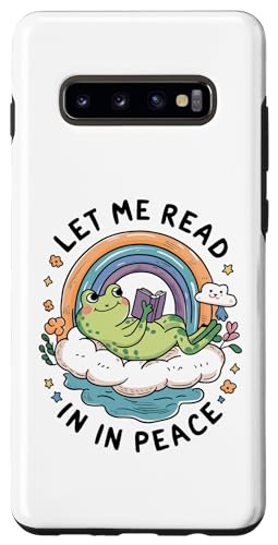 Hülle für Galaxy S10+ Lesefrosch Entspannung Design mit Regenbogen von Funny Graphic Tees For Women and Men