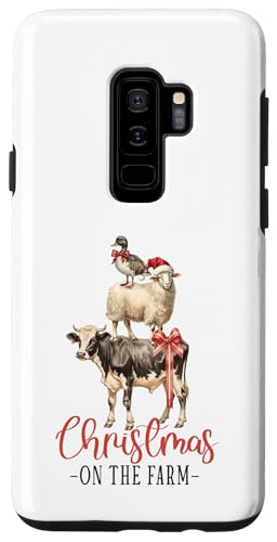 Hülle für Galaxy S9+ Weihnachten Bauernhof Kuh Schaf Ente Xmas Urlaub Bauernleben Geschenk von Funny Graphic Tees For Women and Men