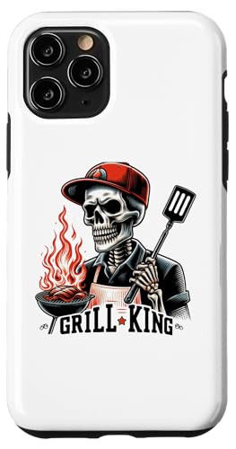 Hülle für iPhone 11 Pro Grill King Skelett BBQ Grillen Chef Kunstdruck von Funny Graphic Tees For Women and Men
