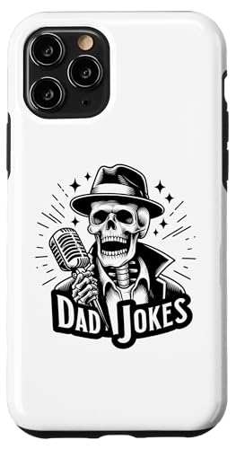 Hülle für iPhone 11 Pro Papa Witze Skelett Mikrofon Lustiges Papa Vatertag Wortspiel von Funny Graphic Tees For Women and Men