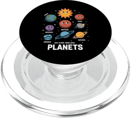 Planets Space Nur ein Mädchen, das Planetenastronomie liebt PopSockets PopGrip für MagSafe von Funny Graphic Tees For Women and Men