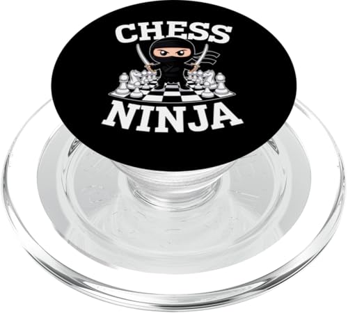 Schach Ninja Spieler Krieger Meister Lustiges Geschenk PopSockets PopGrip für MagSafe von Funny Graphic Tees For Women and Men