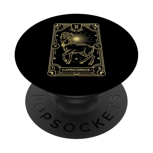 Sternzeichen Steinbock Astrologie Himmlische Ziege Horoskop Dezember PopSockets Klebender PopGrip von Funny Graphic Tees For Women and Men