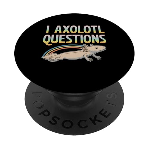 Axolotl I Axolotyl stellt Fragen Süßes Kawaii Retro Vintage PopSockets Klebender PopGrip von Funny Graphic Tees Women Men Kids