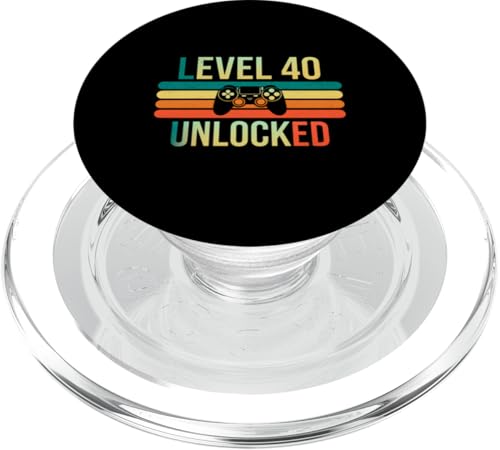 Lustiges Geschenk zum 40. Geburtstag für Videospieler, Level 40 PopSockets PopGrip für MagSafe von Funny Graphic Tees Women Men Kids