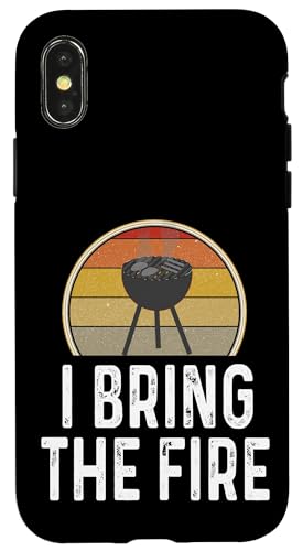 Hülle für iPhone X/XS Funny I Bring The Fire Grill Holzkohle Grillen Kochen Chef von Funny Grilling Gifts For Men