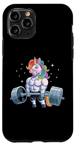 Hülle für iPhone 11 Pro Workout Einhorn Gewichtheben Grafik Männer Frauen Lustig Gym von Funny Gym Weightlifting Design for Men & Women