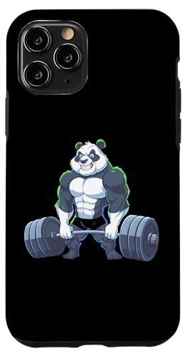 Hülle für iPhone 11 Pro Workout Panda Gewichtheben Grafik Männer Frauen Lustig Gym von Funny Gym Weightlifting Design for Men & Women