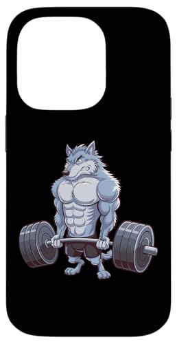 Hülle für iPhone 14 Pro Workout Wolf Gewichtheben Grafik Männer Frauen Lustig Gym von Funny Gym Weightlifting Design for Men & Women