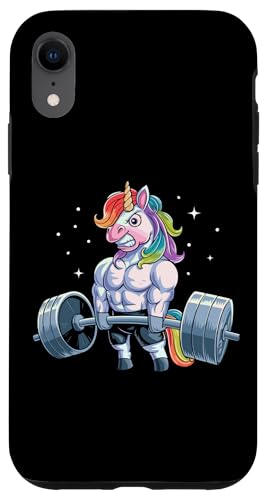 Hülle für iPhone XR Workout Einhorn Gewichtheben Grafik Männer Frauen Lustig Gym von Funny Gym Weightlifting Design for Men & Women