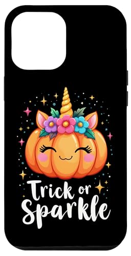 Hülle für iPhone 12 Pro Max Niedlicher Einhorn-Kürbis-Mädchen-Halloween-Trick or Sparkle von Funny Halloween Costume Boys Girls Men Women Tees