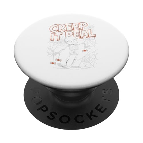 Creep it Real Spooky Skelett Halloween Wear Men Women PopSockets Klebender PopGrip von Funny Halloween Graphic Costume Tee