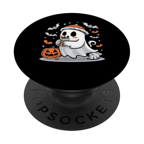 Halloween Cute Ghost Fall Herbst Lustiges Halloween Graphic Tee PopSockets Klebender PopGrip von Funny Halloween Graphic Costume Tee