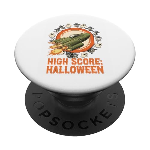 High Score Halloween Game Arcade Ghost Skelett Grafik PopSockets Klebender PopGrip von Funny Halloween Graphic Costume Tee