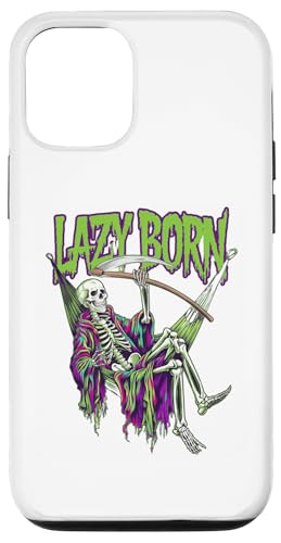 Hülle für iPhone 14 Lazy Born Skelett Reaper Halloween Kostüm für Männer Frauen von Funny Halloween Graphic Costume Tee