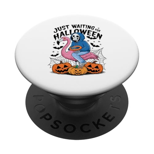 Just Waiting for Halloween Lustiges Skelett Männer und Frauen PopSockets Klebender PopGrip von Funny Halloween Graphic Costume Tee