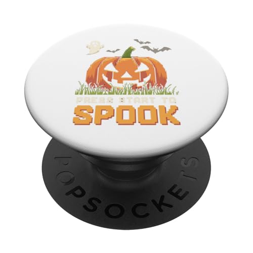 Press Start to Spook Kürbis Halloween Kostüm Graphic Tee PopSockets Klebender PopGrip von Funny Halloween Graphic Costume Tee