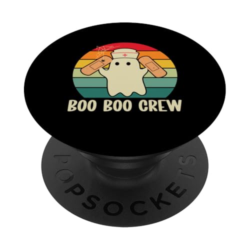 Boo Boo Crew Halloween Krankenschwester Cute Ghost Medical Monster PopSockets mit austauschbarem PopGrip von Funny Halloween Gym Workout Casual Gothic Gift Tee