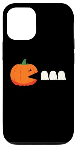 Hülle für iPhone 15 Fröhlicher Halloween-Kürbisfressender Retro-Gamer mit Geistern von Funny Halloween Gym Workout Casual Gothic Gift Tee