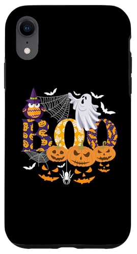 Hülle für iPhone XR Haunted BOO Halloween Hexe Geister Kürbis Fledermäuse Erwachsene Kinder von Funny Halloween Gym Workout Casual Gothic Gift Tee