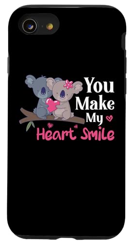 Hülle für iPhone SE (2020) / 7 / 8 Valentine You Make My Heart Smile Koala Valentine's Day von Funny Happy Valentine's Day For Men Women