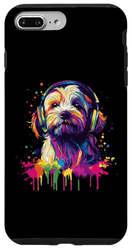 Hülle für iPhone 7 Plus/8 Plus Havaneser Lover Pop Art trägt Kopfhörer Lustig Havaneser von Funny Havanese Dog Lovers Designs