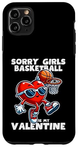 Hülle für iPhone 11 Pro Max Lustiges Herz spielt Basketball Valentinstag Junge Mädchen Kind von Funny Heart Playing Ball Sports Valentines Day