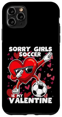 Hülle für iPhone 11 Pro Max Lustiges Herz spielt Fußball Valentinstag Jungen Mädchen Kinder von Funny Heart Playing Ball Sports Valentines Day