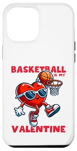 Hülle für iPhone 12 Pro Max Lustiges Herz spielt Basketball Valentinstag Junge Mädchen Kind von Funny Heart Playing Ball Sports Valentines Day