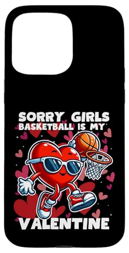 Hülle für iPhone 15 Pro Max Lustiges Herz spielt Basketball Valentinstag Junge Mädchen Kind von Funny Heart Playing Ball Sports Valentines Day