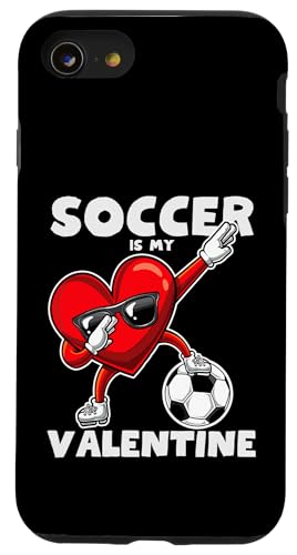 Hülle für iPhone SE (2020) / 7 / 8 Lustiges Herz spielt Fußball Valentinstag Jungen Mädchen Kinder von Funny Heart Playing Ball Sports Valentines Day