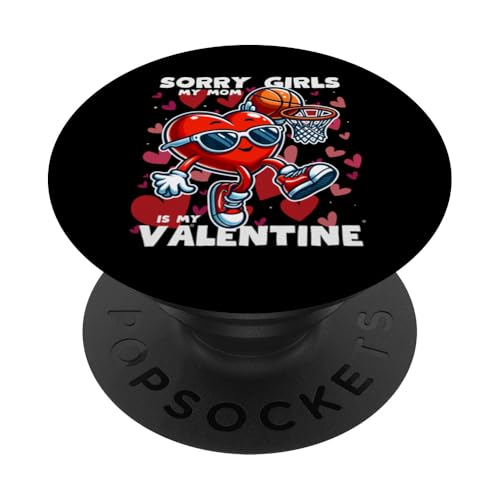 Lustiger Basketball is My Valentines Day Jungen Herren Sport Liebe PopSockets Klebender PopGrip von Funny Heart Playing Ball Sports Valentines Day .