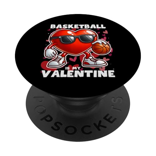 Lustiger Basketball is My Valentines Day Jungen Herren Sport Liebe PopSockets Klebender PopGrip von Funny Heart Playing Ball Sports Valentines Day .