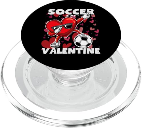 Lustiges Herz spielt Fußball Valentinstag Jungen Mädchen Kinder PopSockets PopGrip für MagSafe von Funny Heart Playing Ball Sports Valentines Day