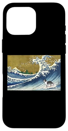 Hülle für iPhone 16 Pro Max Retro Vintage Surfing A Wave Border Collie Lover von Funny Herd Dog Art Gifts Tee Shirts & Hoodies