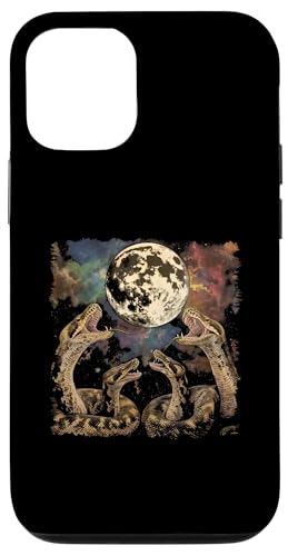 Hülle für iPhone 15 Pro Kugel Python Schlange Heulender Mond von Funny Howling At The Moon Gifts