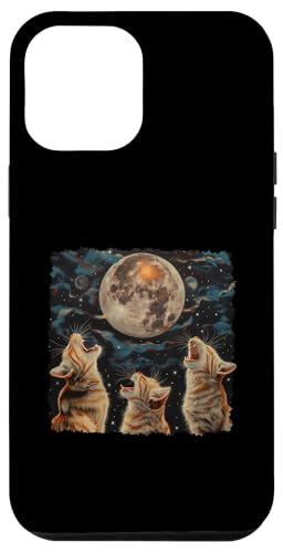 Hülle für iPhone 15 Pro Max American Shorthair Cat Heulender Mond von Funny Howling At The Moon Gifts