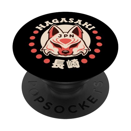 Nagasaki Japan Kitsune Fox PopSockets Klebender PopGrip von Funny Japan Gifts