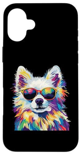 Hülle für iPhone 16 Plus Japanischer Spitz-Liebhaber mit Sonnenbrille Lustiger japanischer Spitz von Funny Japanese Spitz Dog Lovers Designs