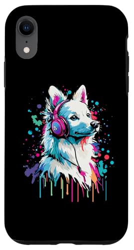 Hülle für iPhone XR Japanischer Spitz-Liebhaber trägt Kopfhörer Lustiger japanischer Spitz von Funny Japanese Spitz Dog Lovers Designs