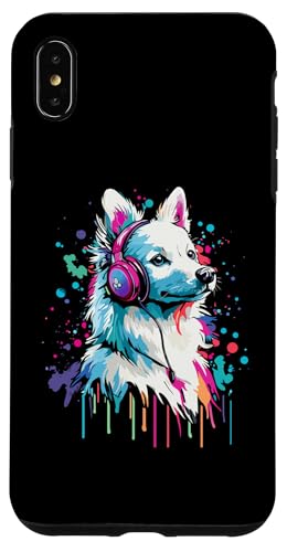 Hülle für iPhone XS Max Japanischer Spitz-Liebhaber trägt Kopfhörer Lustiger japanischer Spitz von Funny Japanese Spitz Dog Lovers Designs