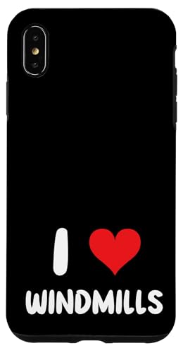 Hülle für iPhone XS Max I Love Windmills - Heart - Energy Clean Renewable Green von Funny Job Hobby Boss Co-Worker for Men Women by RJ